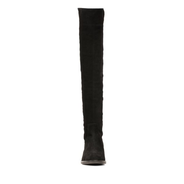 Clarks Womens Pure Caddy Knee High Boots Black | UK-1908245